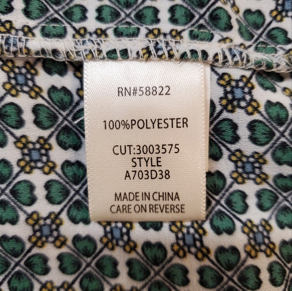 Max Studio Womens Ruffle Sleeve Printed Tie Front Blouse Size Small - Picture 11 of 14